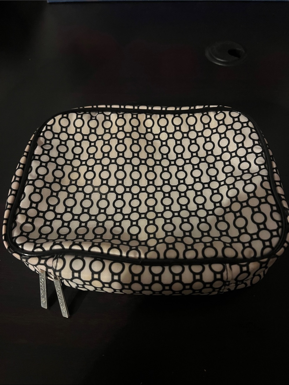Modella Geometric Black & White Cosmetic Pouch